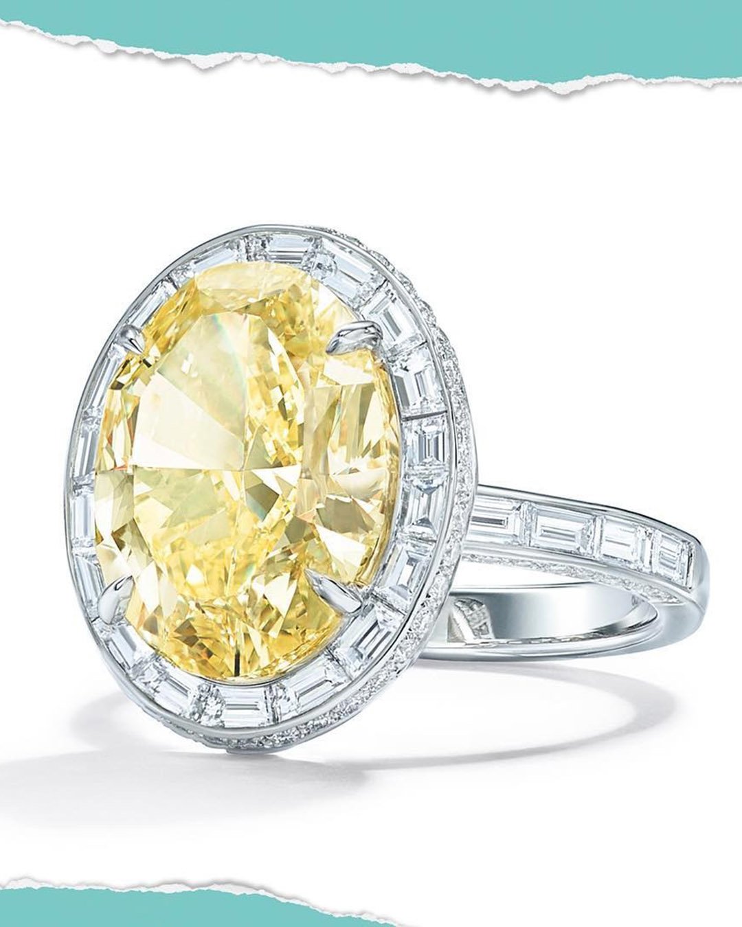 tiffany engagement rings oval cut yellow diamond halo