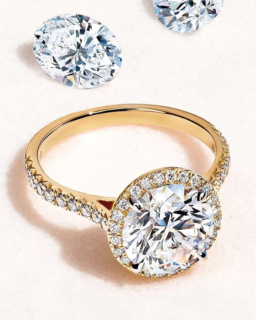 tiffany engagement rings round cut gold diamond ring