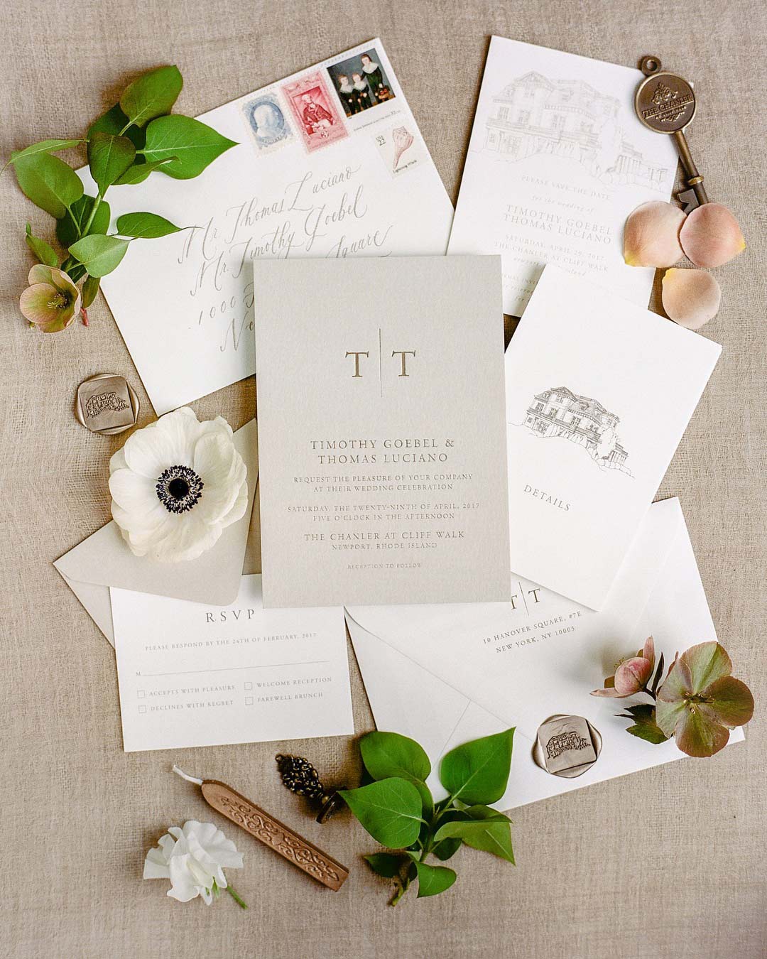 wedding invitation wording gray simple gray white