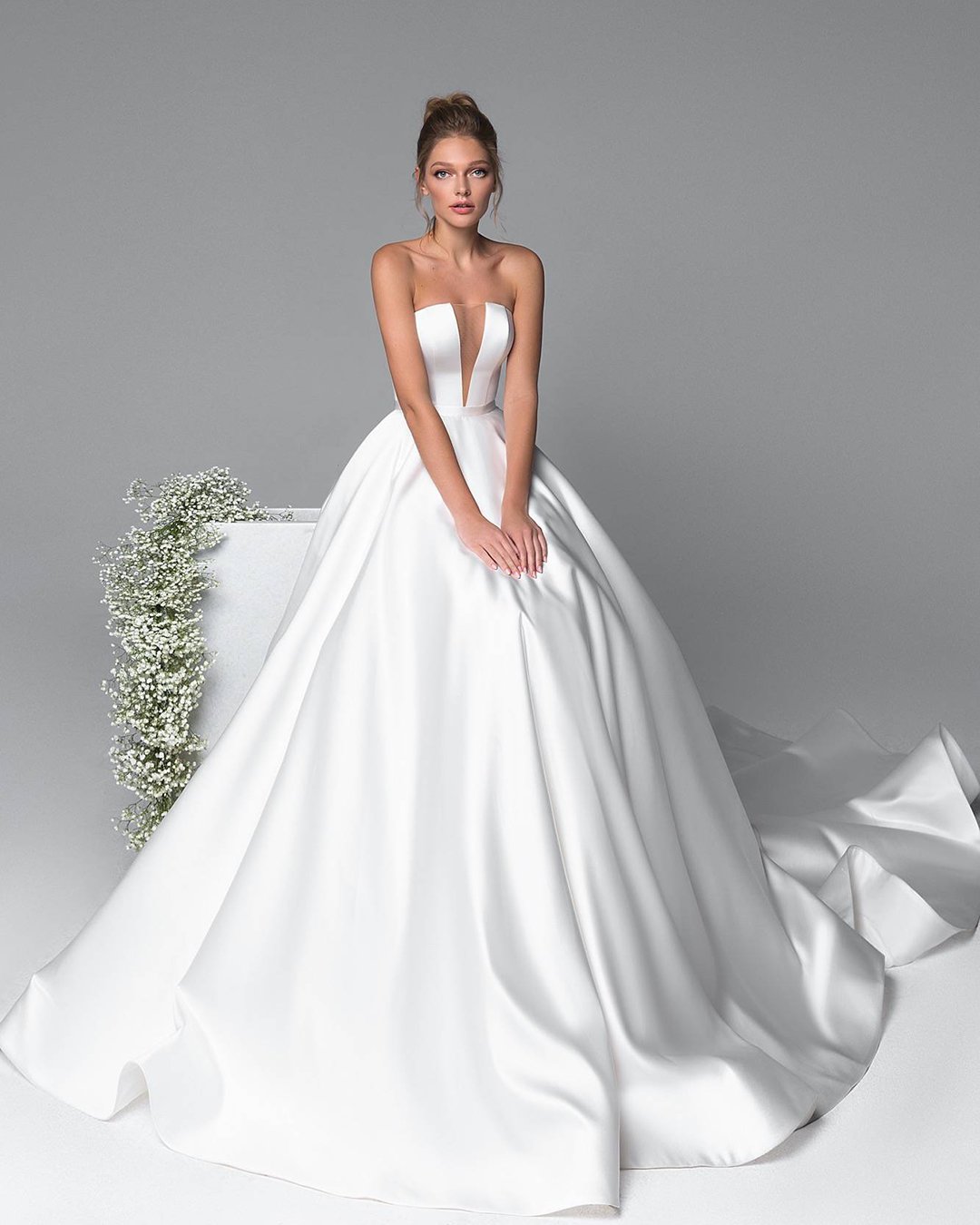 ball gown wedding dresses strapless neckline simple eva lendel