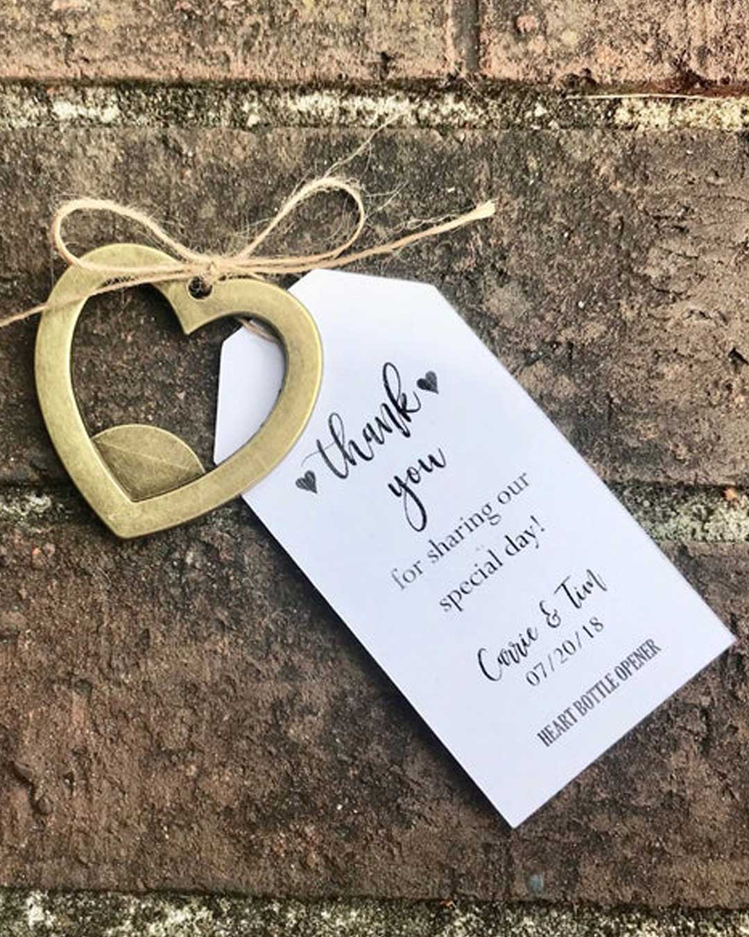 bridal shower favors heart bottle opener etsy