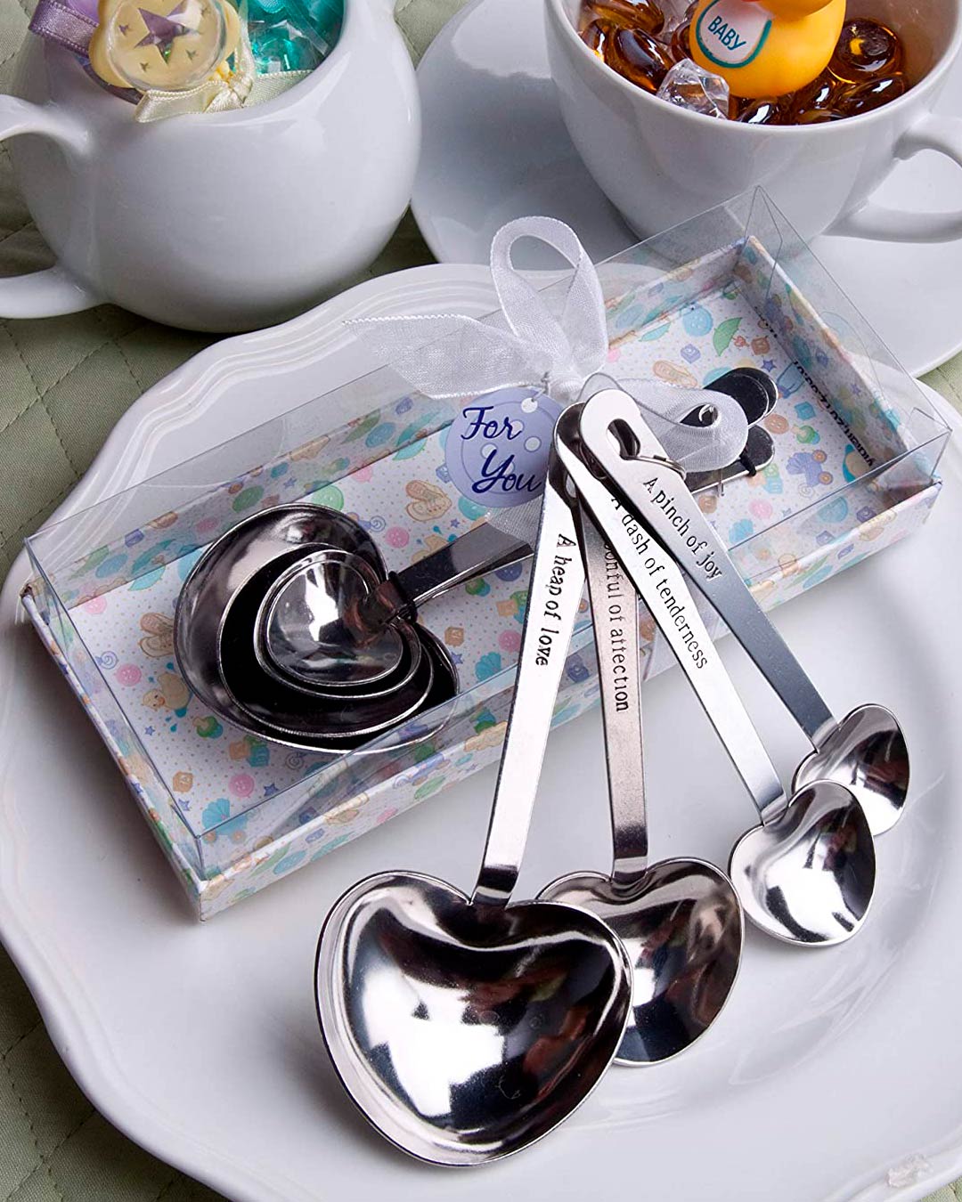 bridal shower favors heart shaped measuring spoons