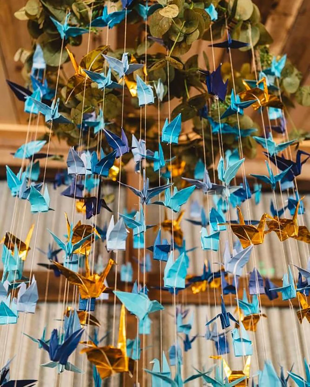cheap wedding decorations color paper birds Bethany Young Photography