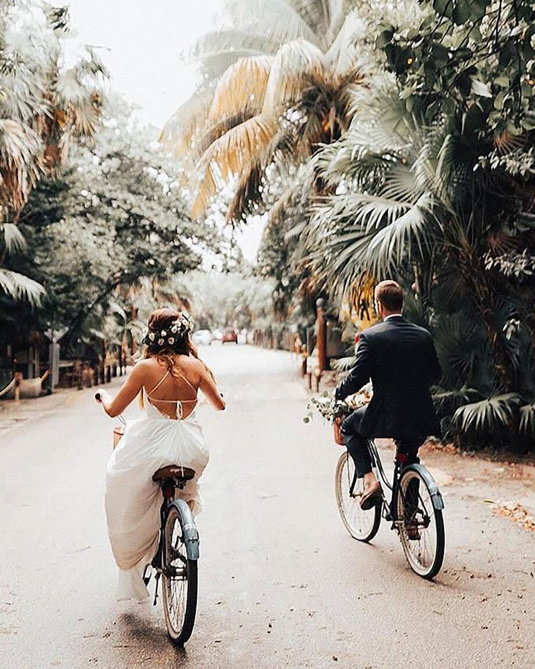 creative wedding photo ideas poses couple and bike melissamarshallx