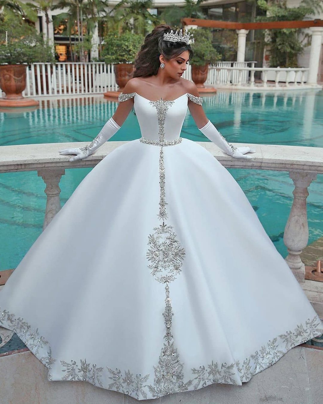 disney wedding dresses ball gown off the shoulder beaded lace with gloves said