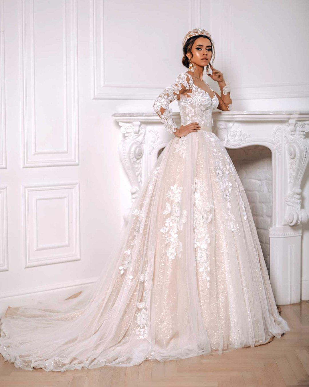 disney wedding dresses ball gown with sleeves lace blush aurora