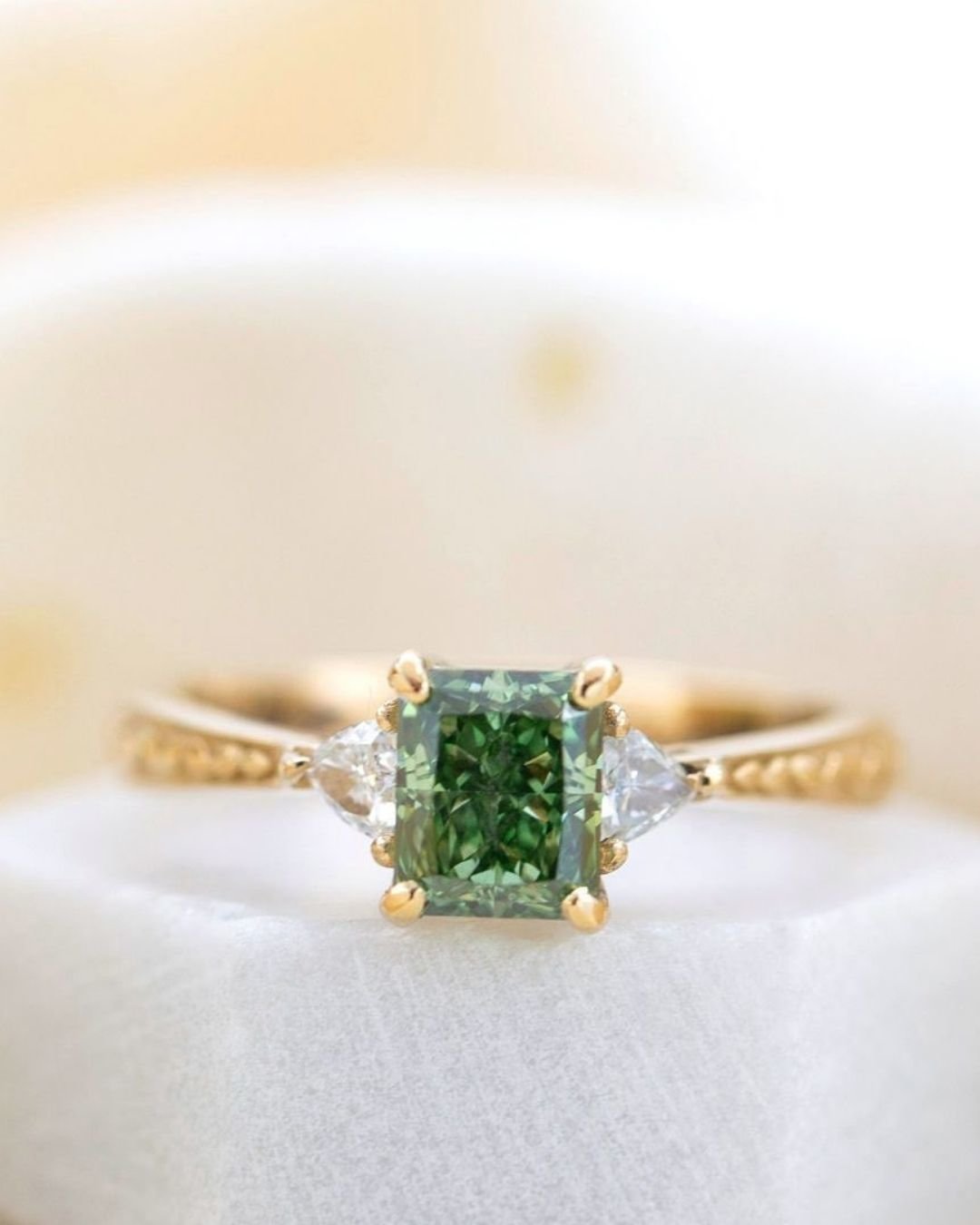 emerald cut engagement rings 3 stones rings