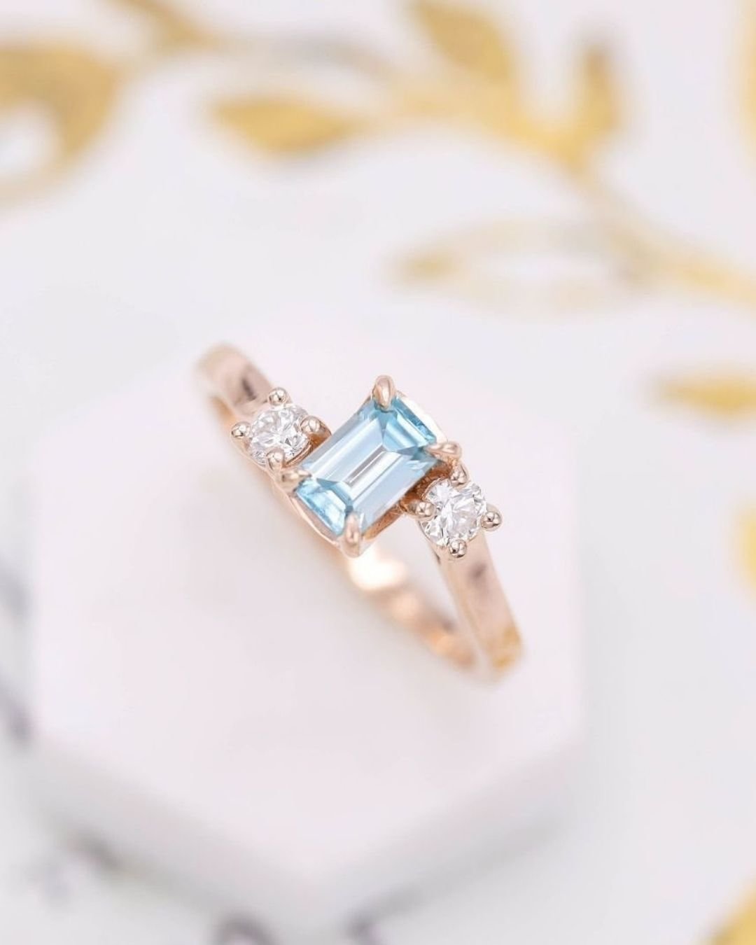 emerald cut engagement rings gemstone rings2