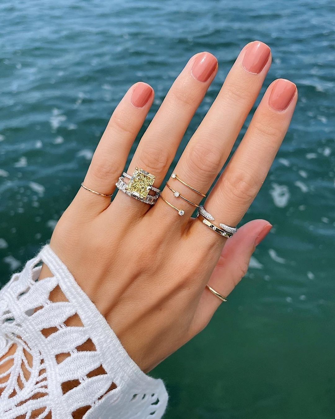 emerald cut engagement rings gemstone rings1