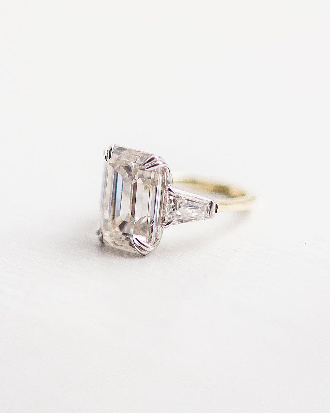 emerald cut engagement rings gold ring solitaire diamond classic