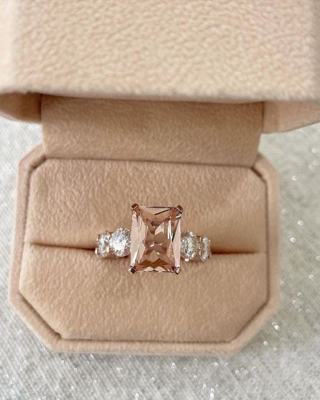 emerald cut engagement rings rose gold rings