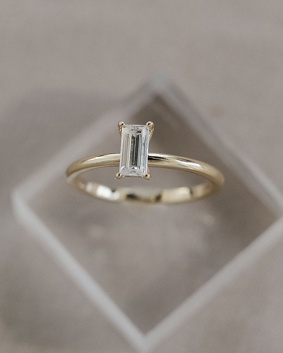 emerald cut engagement rings simple yellow gold solitaire diamond classic