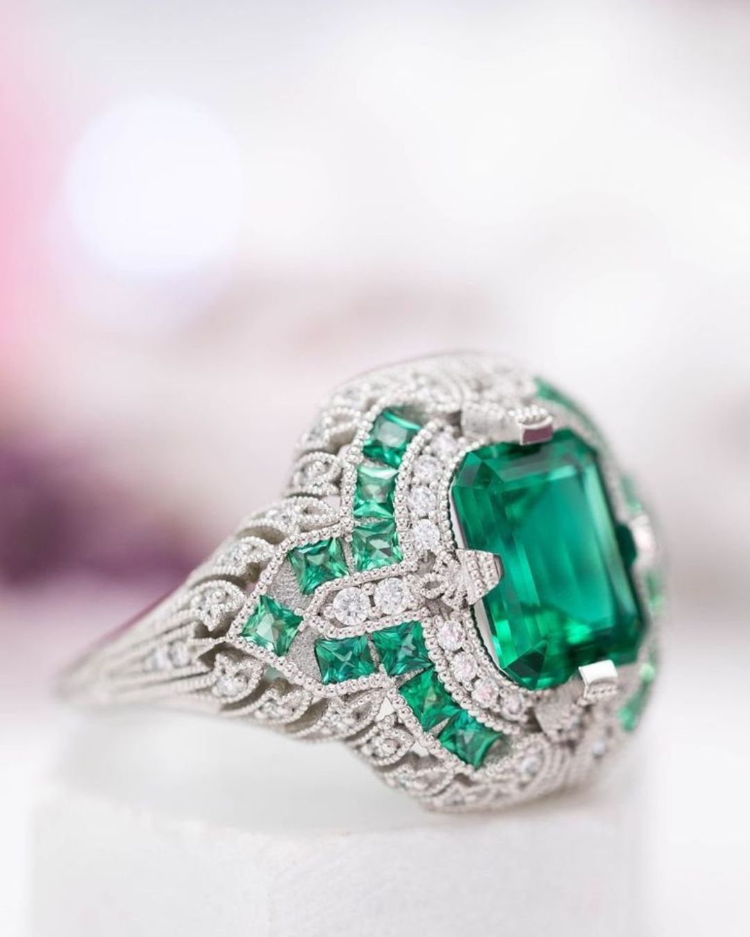emerald cut engagement rings vintage rings