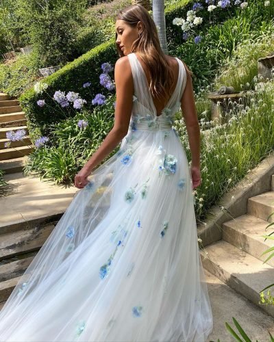 floral wedding gown