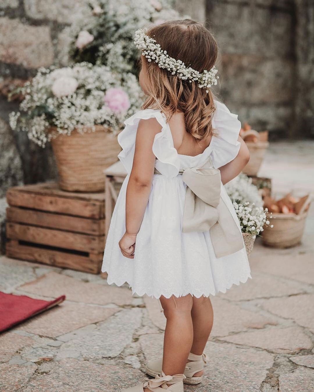 flower girl dresses simple with bow rustic boho fluxus low back photography