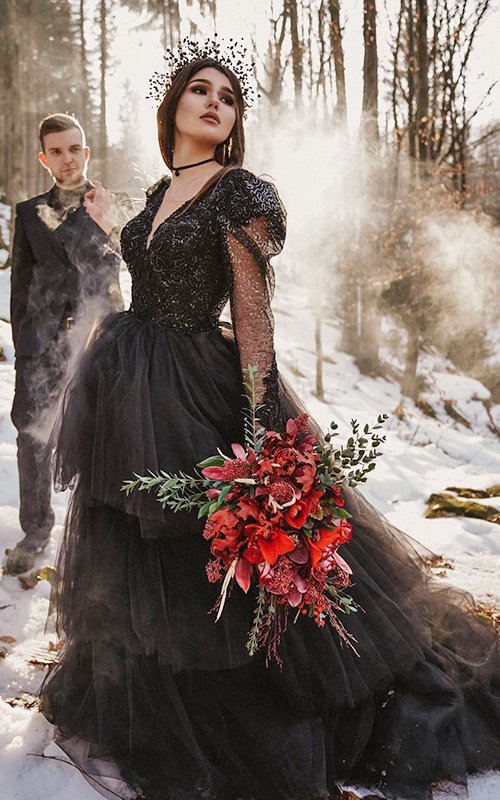 Gothic Wedding Dresses Challenging Traditions Sodgone romantic a line wedding dresses 2020 lace appliques garden black gothic wedding dress bridal gowns dresses novia. gothic wedding dresses challenging