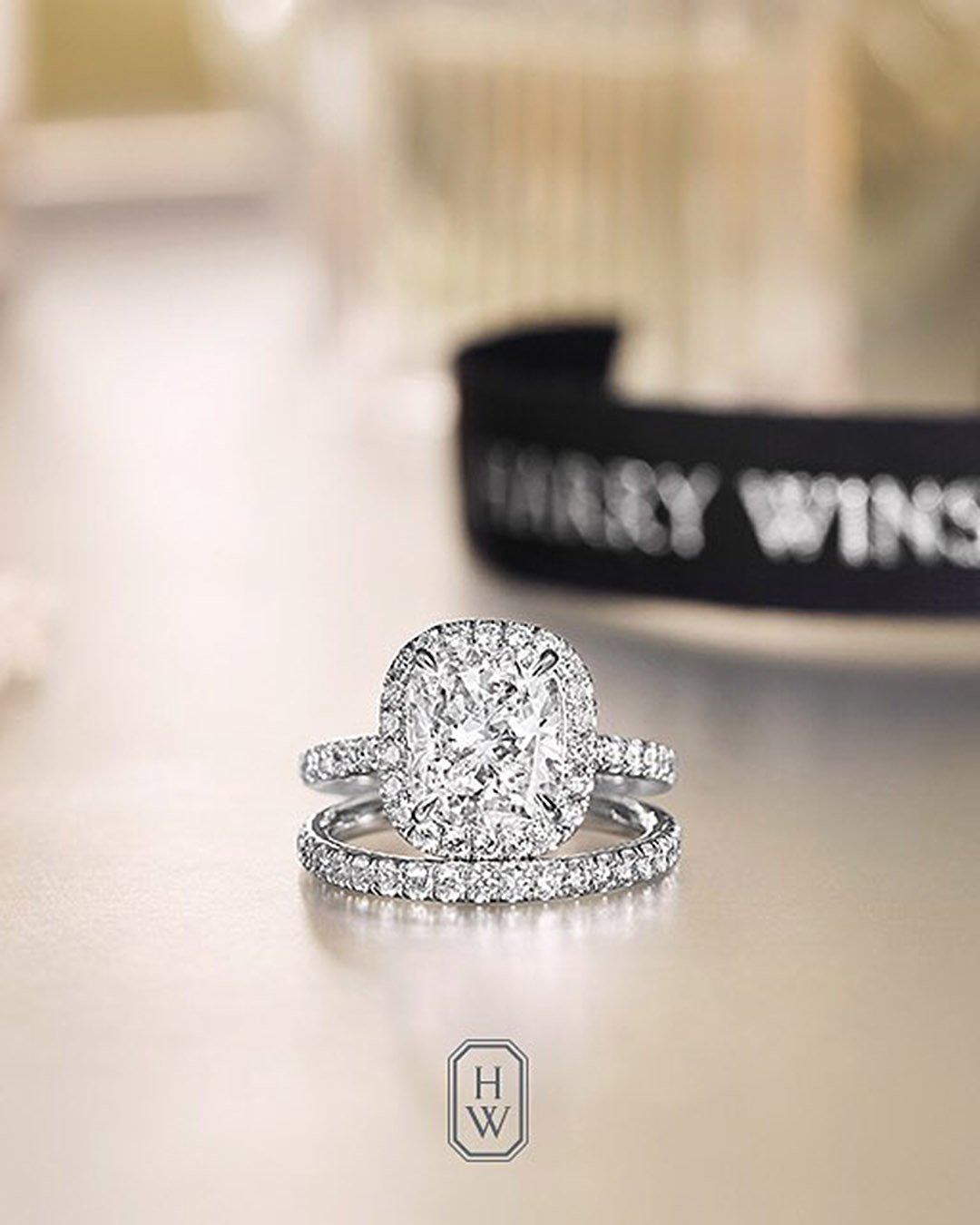 harry winston engagement rings halo cushion cut wedding set diamond