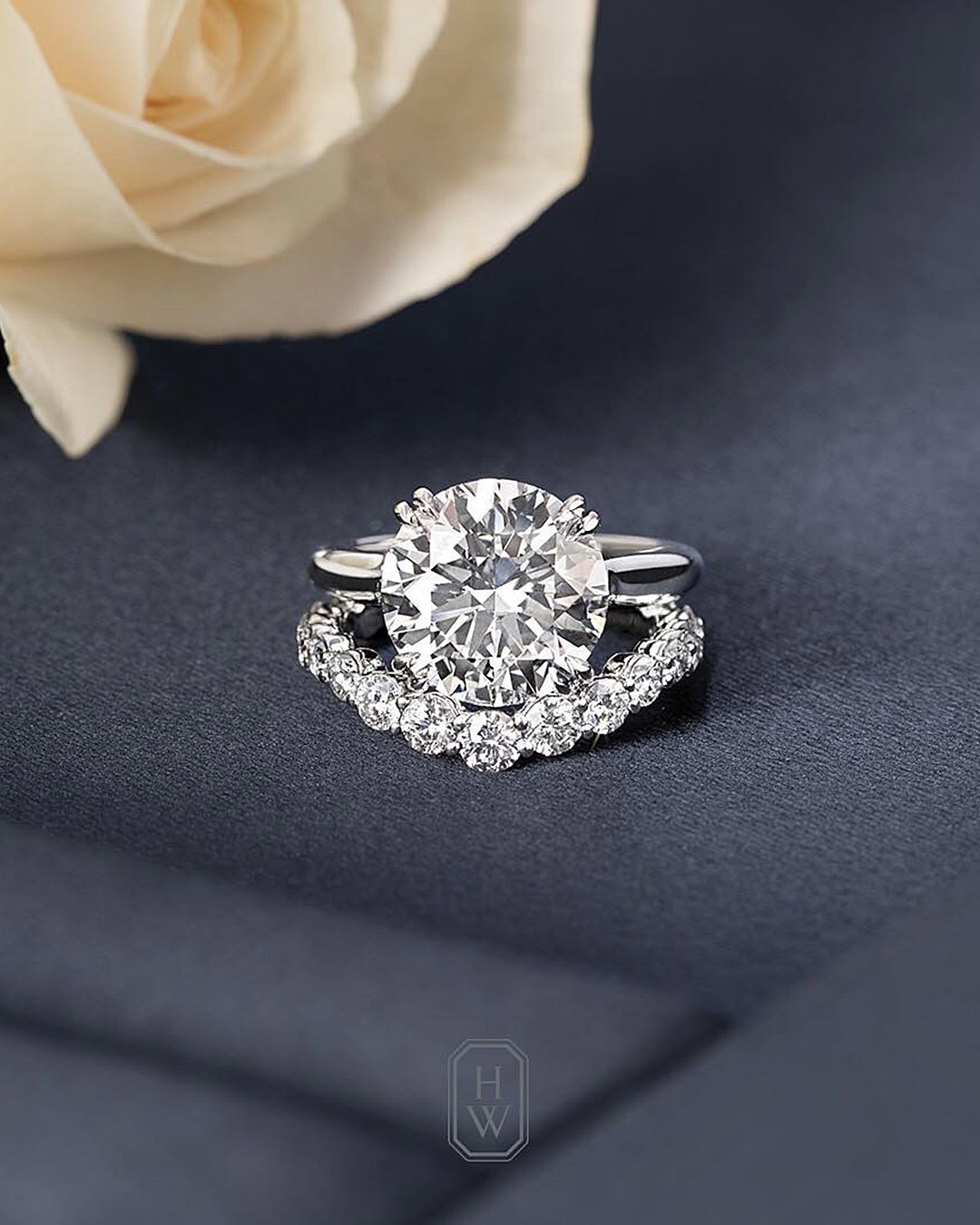 harry winston engagement rings wedding set diamond solitaire round cut