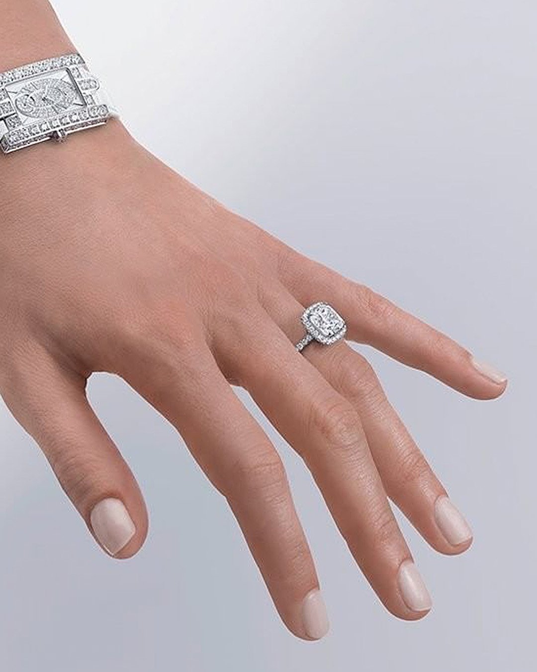 harry winston engagement rings white gold halo diamond pave band
