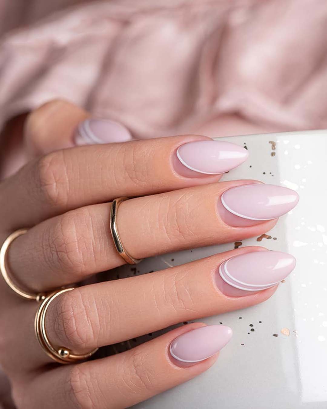 pinterest nails pink with white stripes indigonails