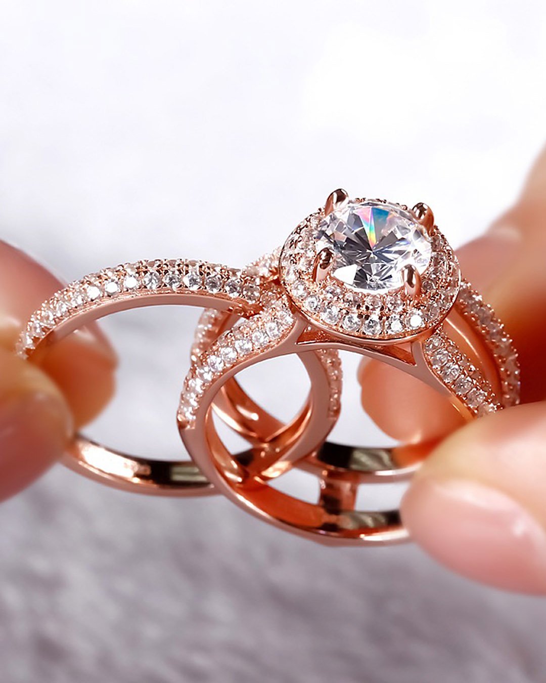 rings 2021 rose gold modern set diamond