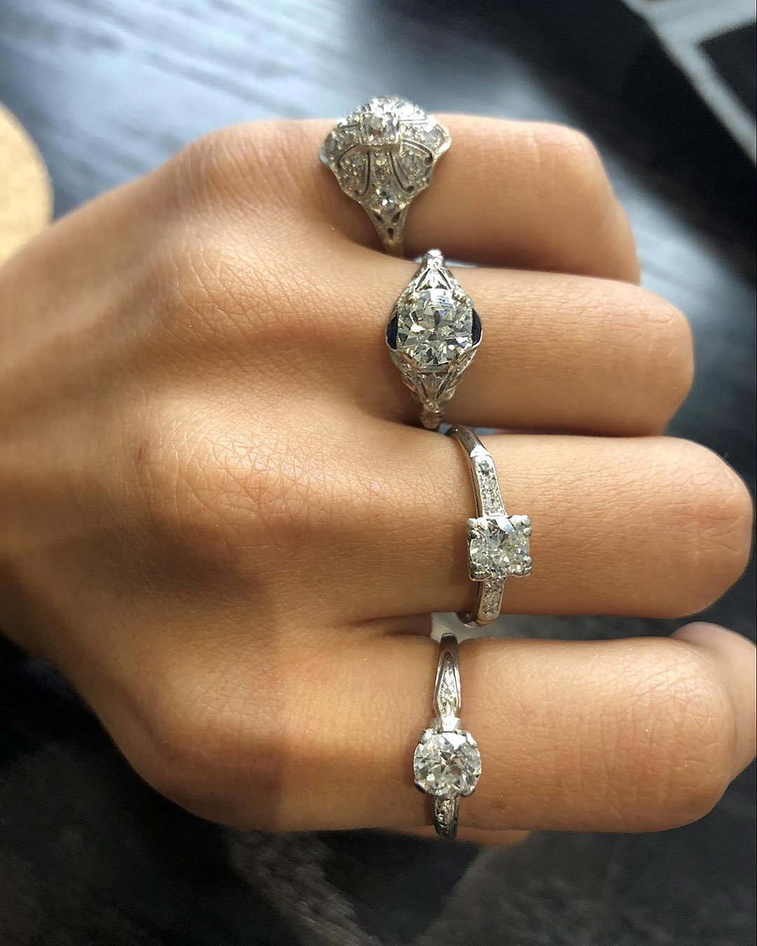 rings 2021 vintage white gold diamond rings