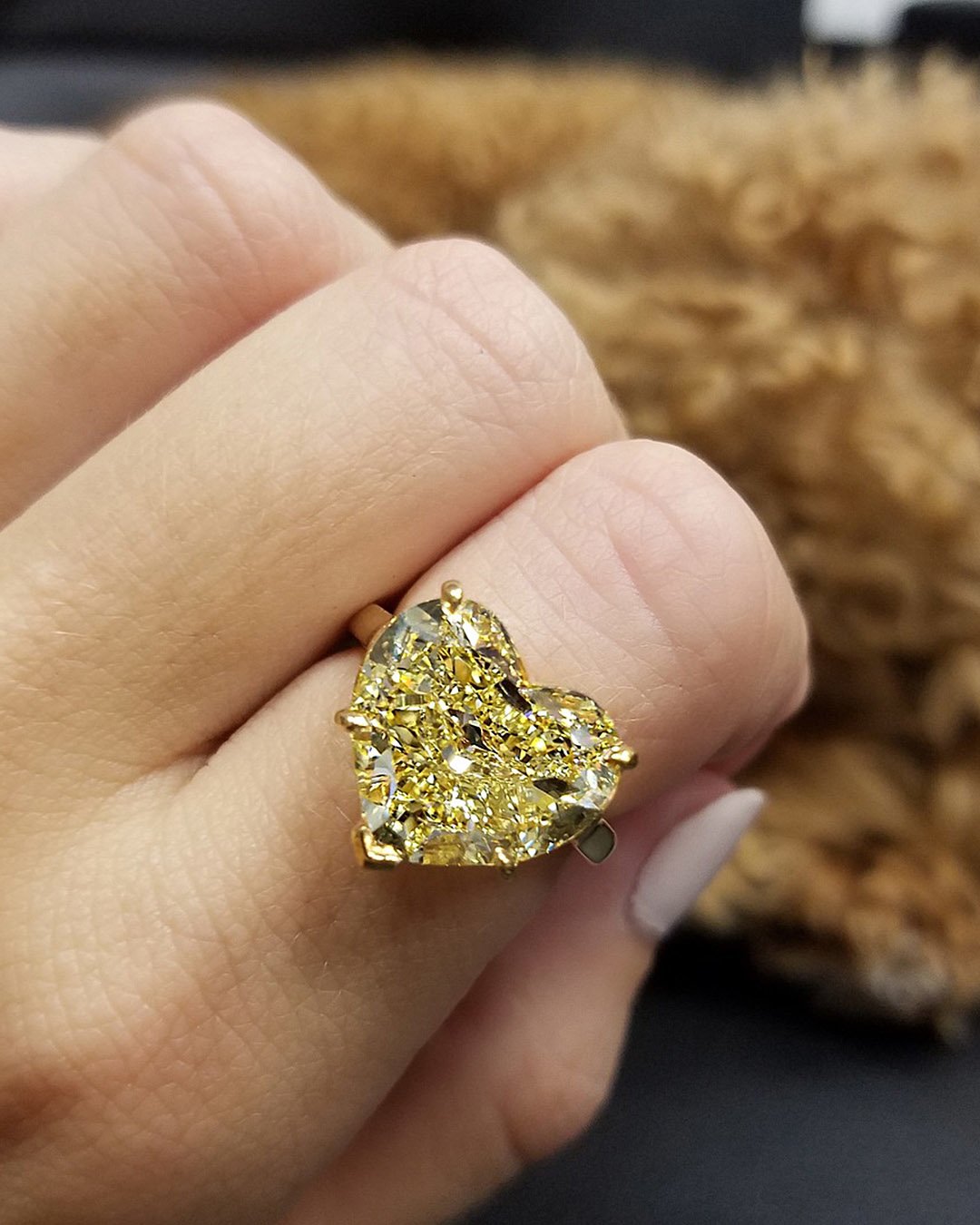 rings 2021 yellow diamond solitaire heart cut