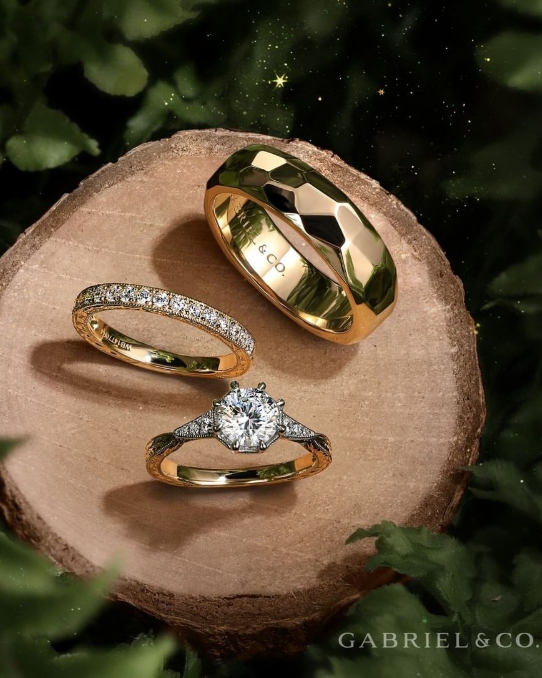 round engagement rings wedding ring sets