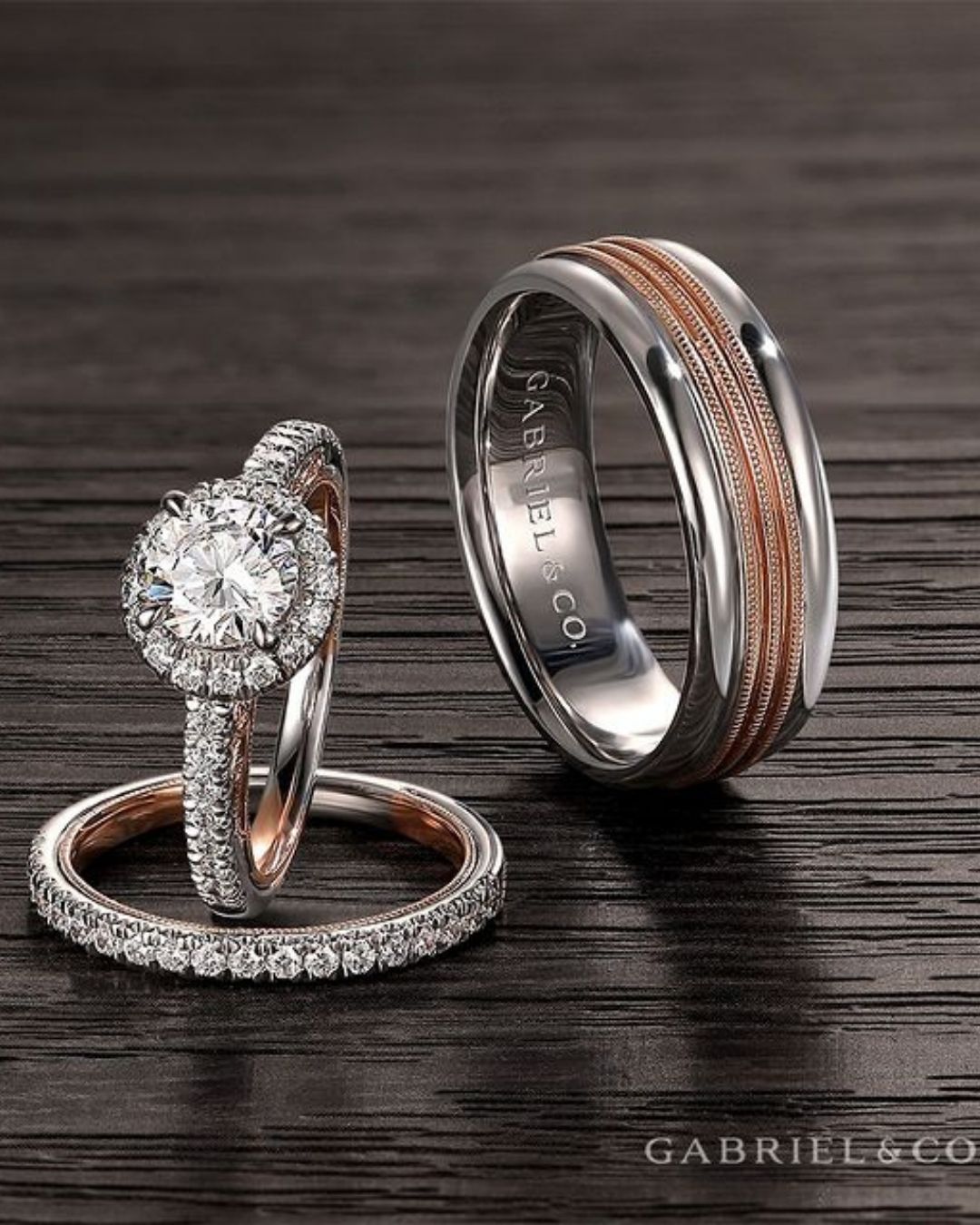 round engagement rings wedding ring sets2