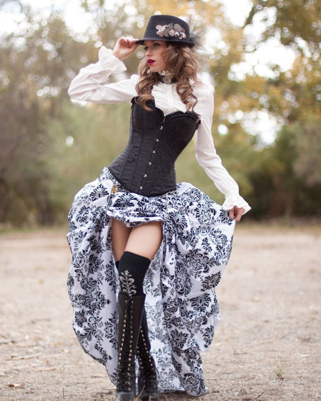 victorian wedding dresses sexy black corset high neck with boots majestic velvets instagram