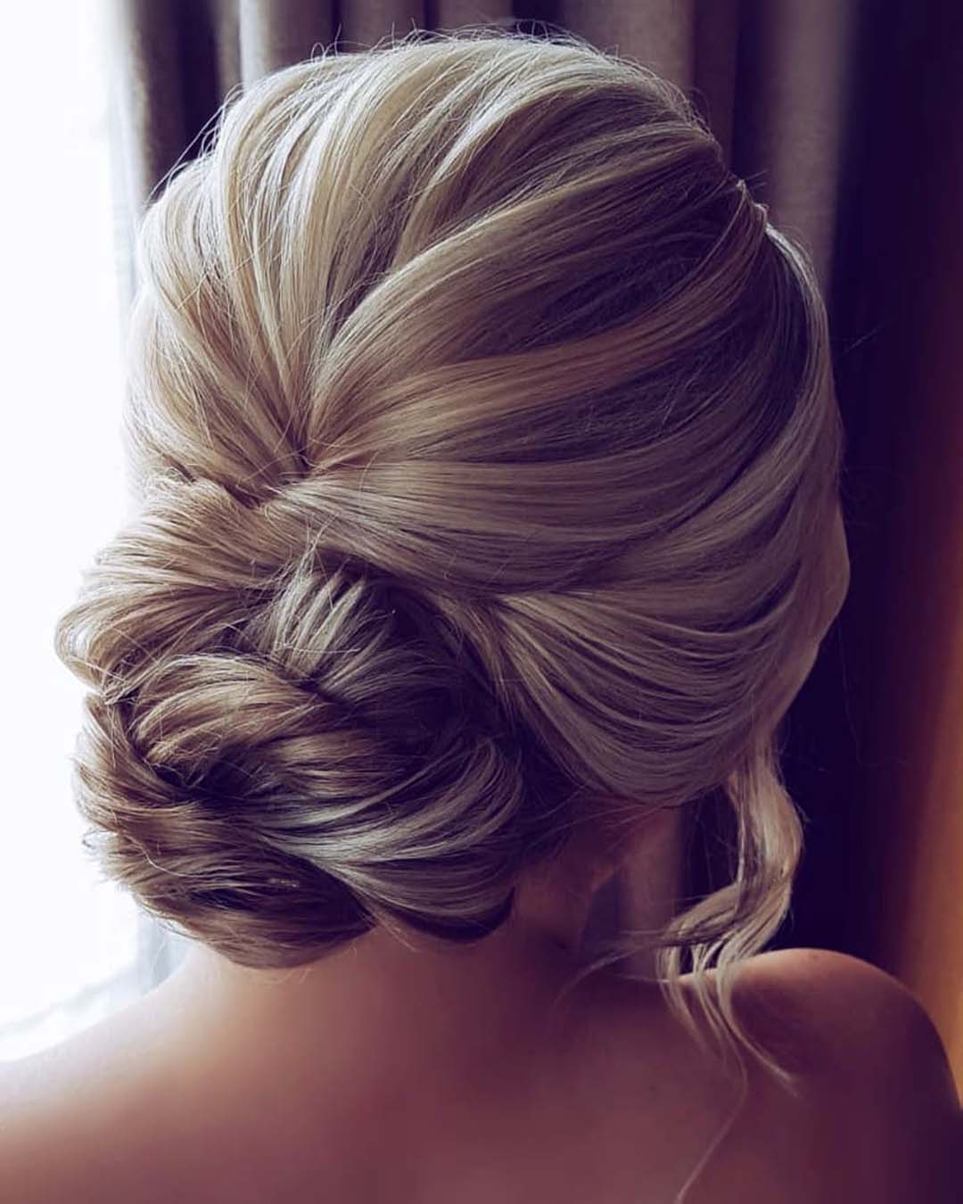 vintage wedding hairstyles textured low blonde updo hairbyhannahtaylor
