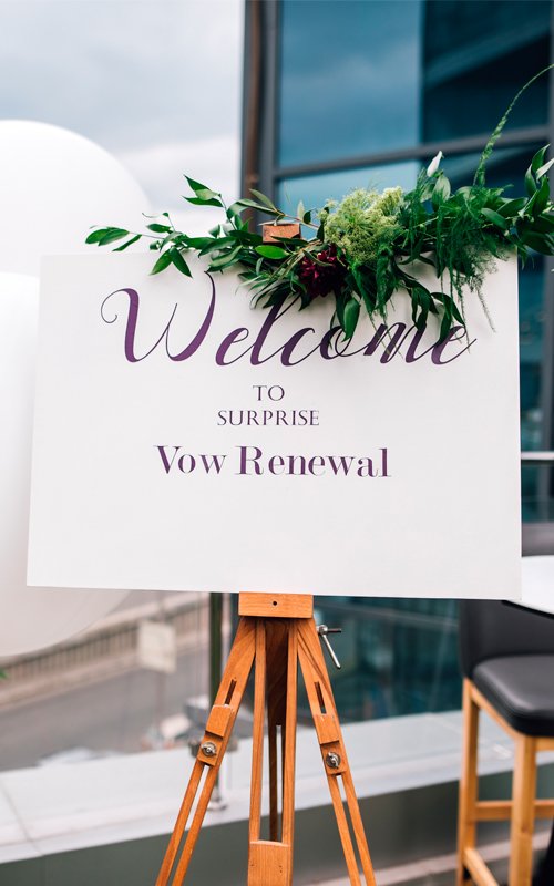 vow renewal ceremony shutter sign
