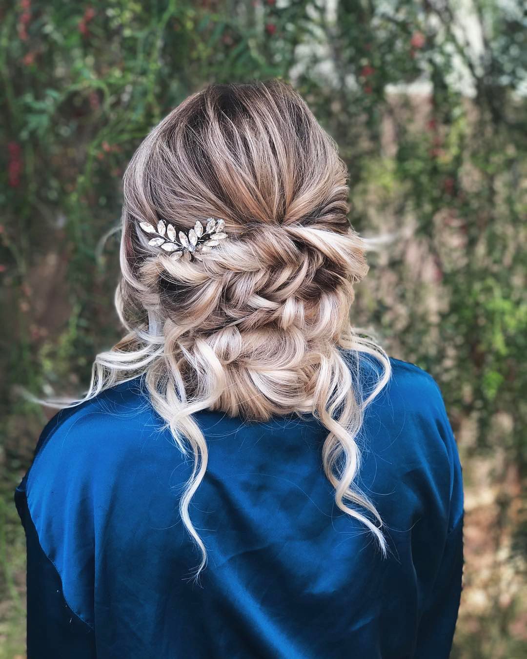 wedding hairstyles for long hair curly low updo with curls hairbykayti