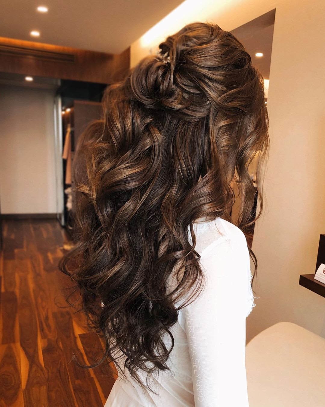 wedding hairstyles for long hair half up half down shiny locks veronika_belyanko_