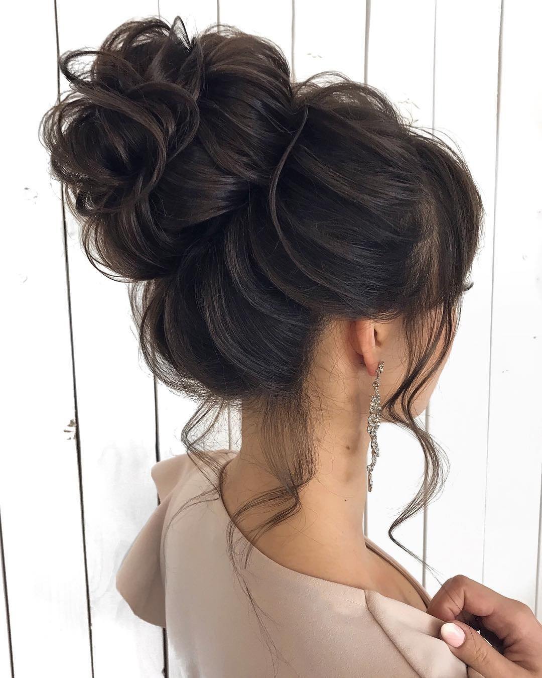 wedding hairstyles for long hair high bun mpobedinskaya