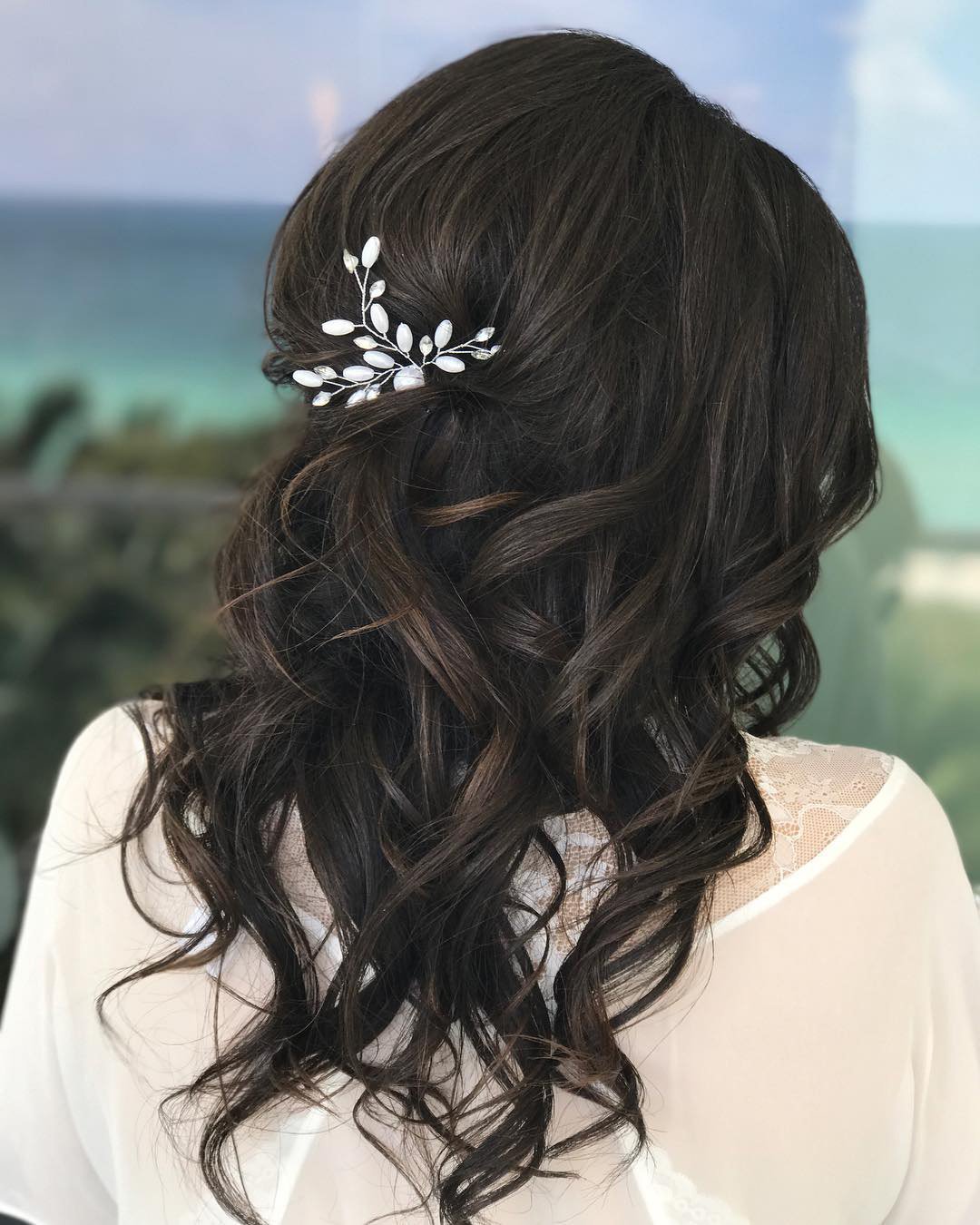 wedding hairstyles for thin hair dark half up half down styles_by_reneemarie