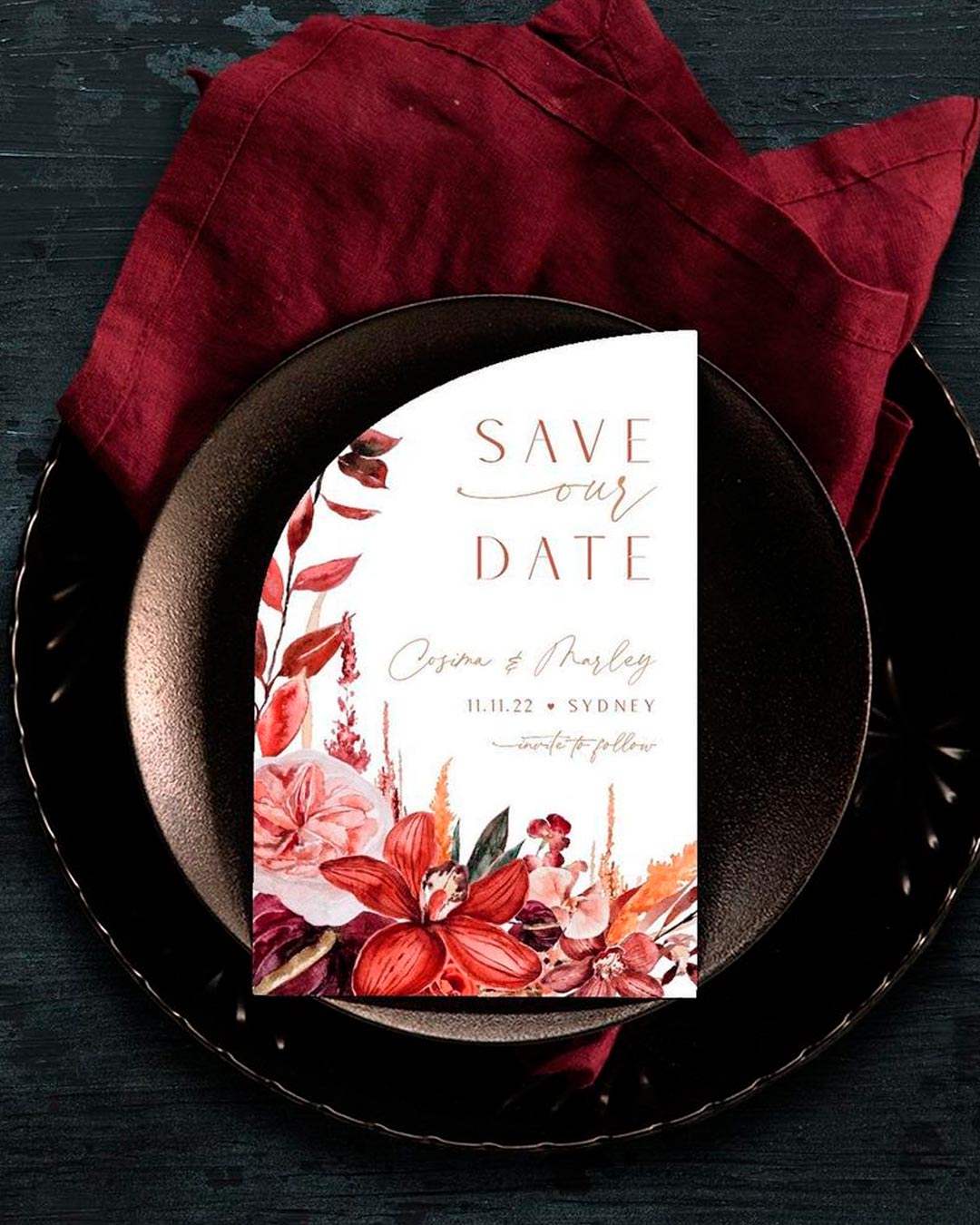wedding save the dates floral