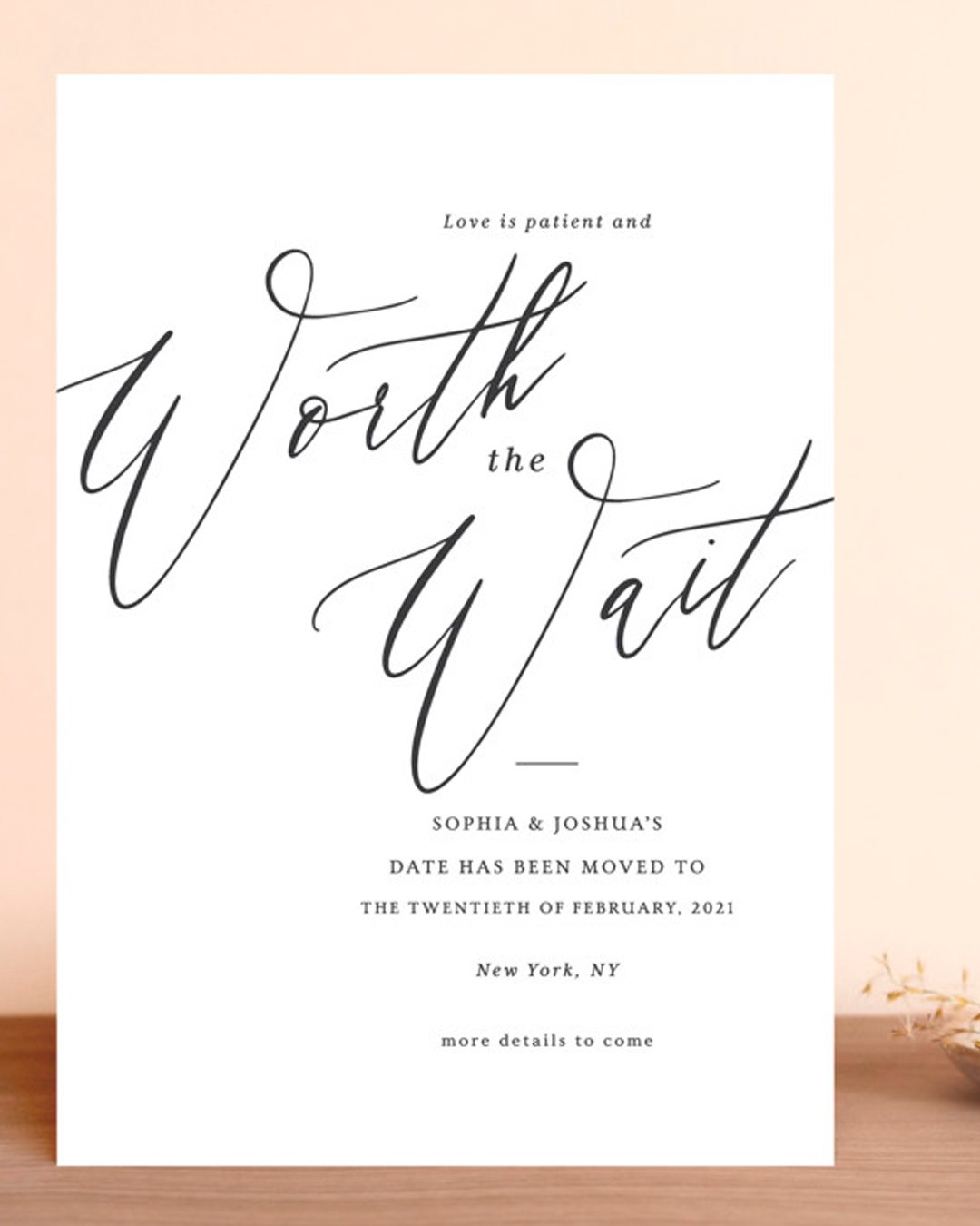 wedding save the dates postponed minted simple