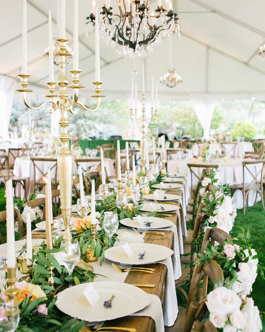 wedding table decorations elegant décor with greenery and candles kerinsa marie photography
