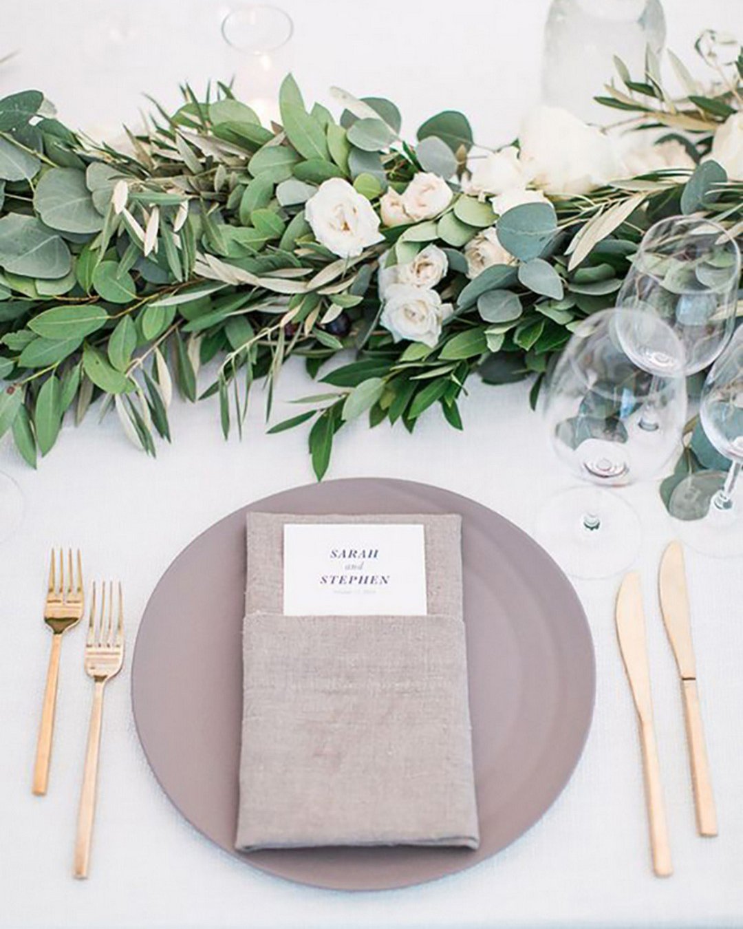 wedding table decorations minimalist greenery decor kate webber