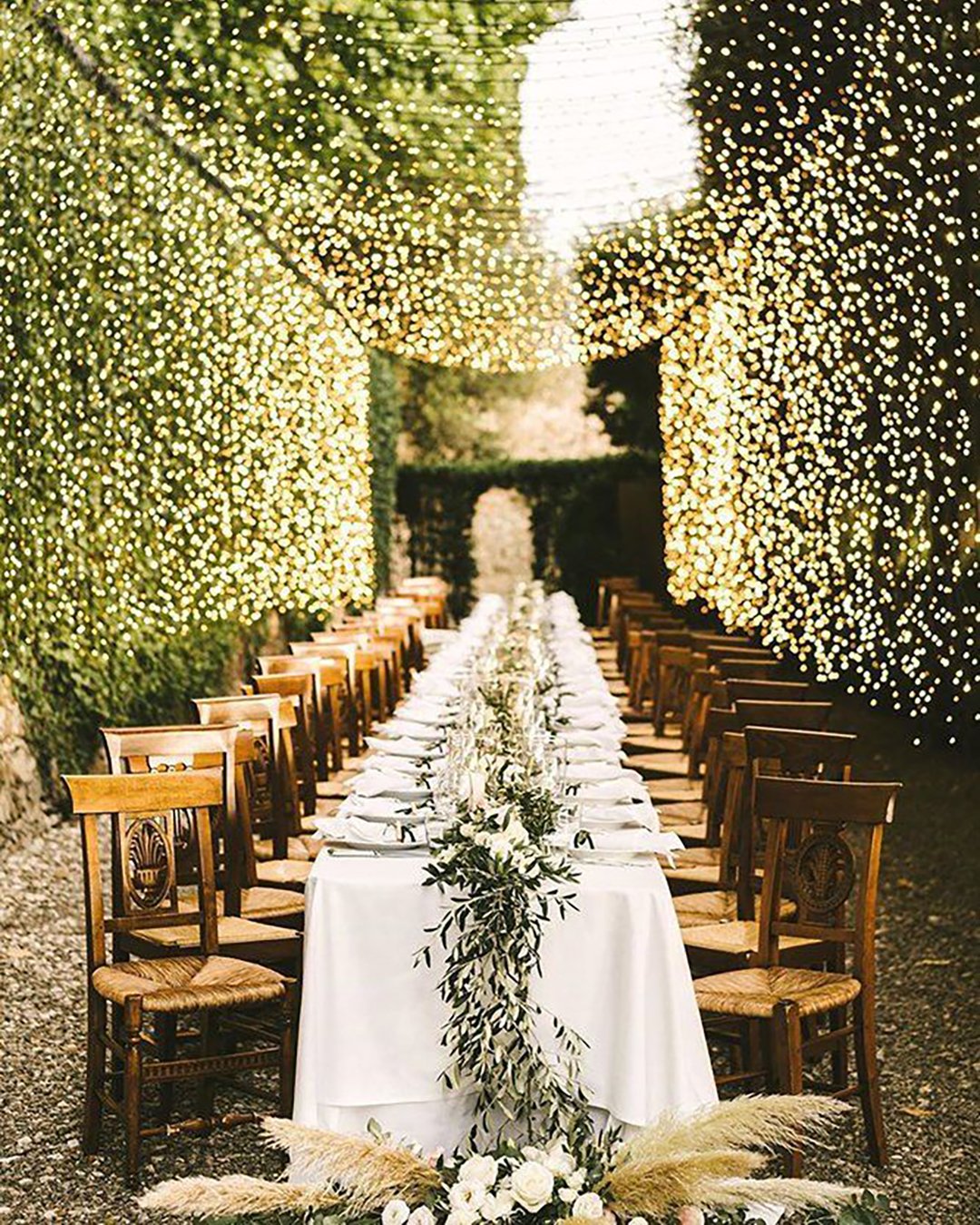 wedding table decorations outdoor table decorated with greenery tablerunner gabrielefaniphotographer