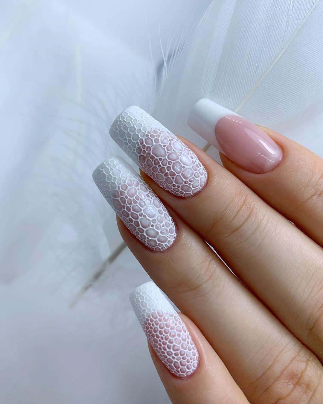 white nail designs wedding french nails nailstylist_ninakonnik