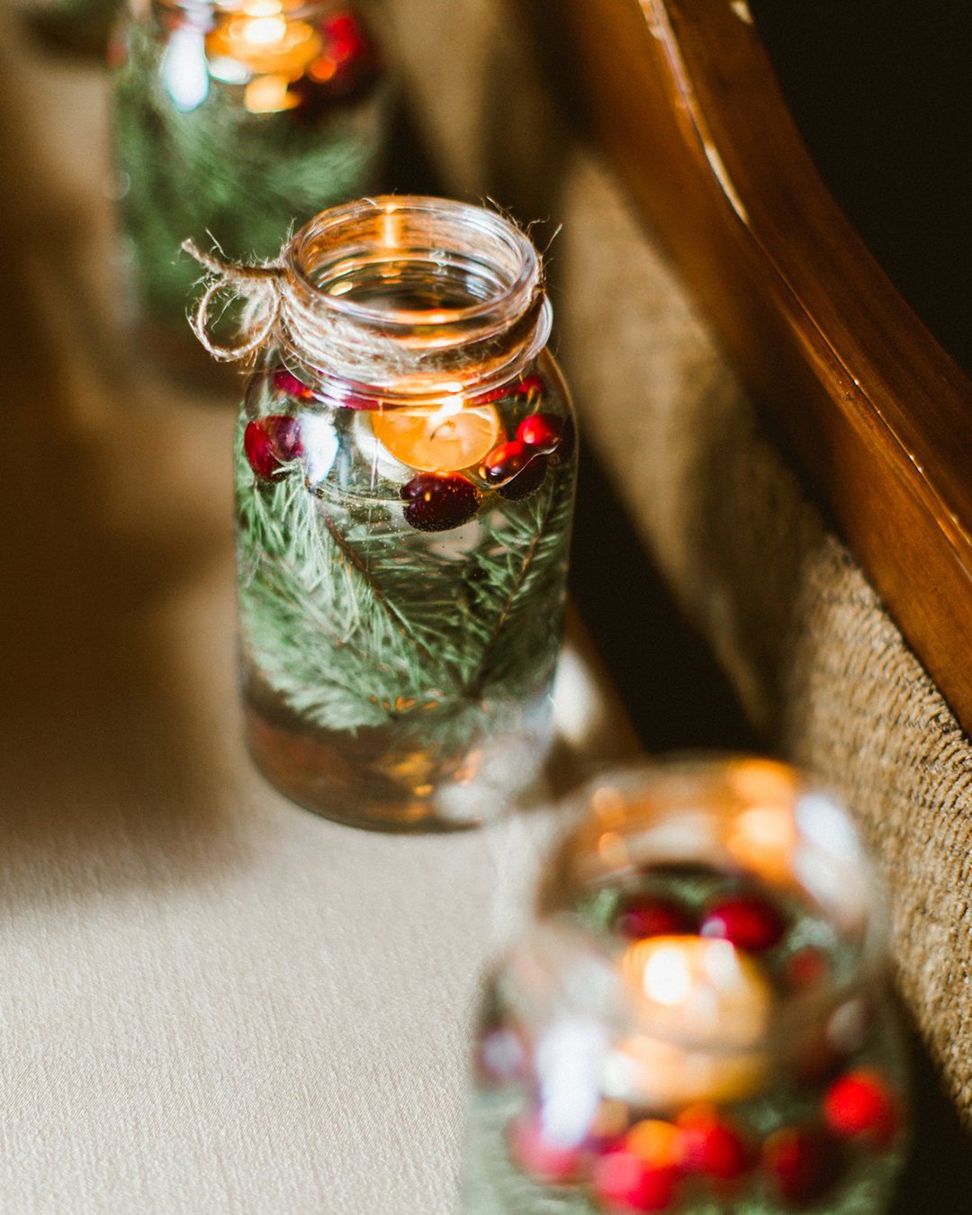 winter wedding decorations wedding decor with jars Molly Jo Collection