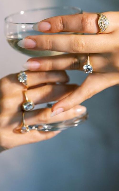 Moonstone Moissanite Engagement Statement Wedding Ring 14k Gold Fine Jewelry  | eBay