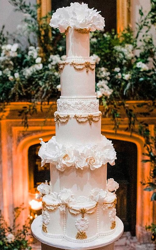 average price of a wedding cake gold white