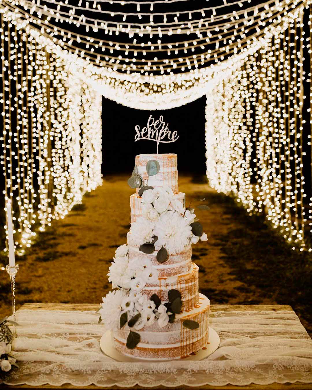 average price of a wedding cake string lights