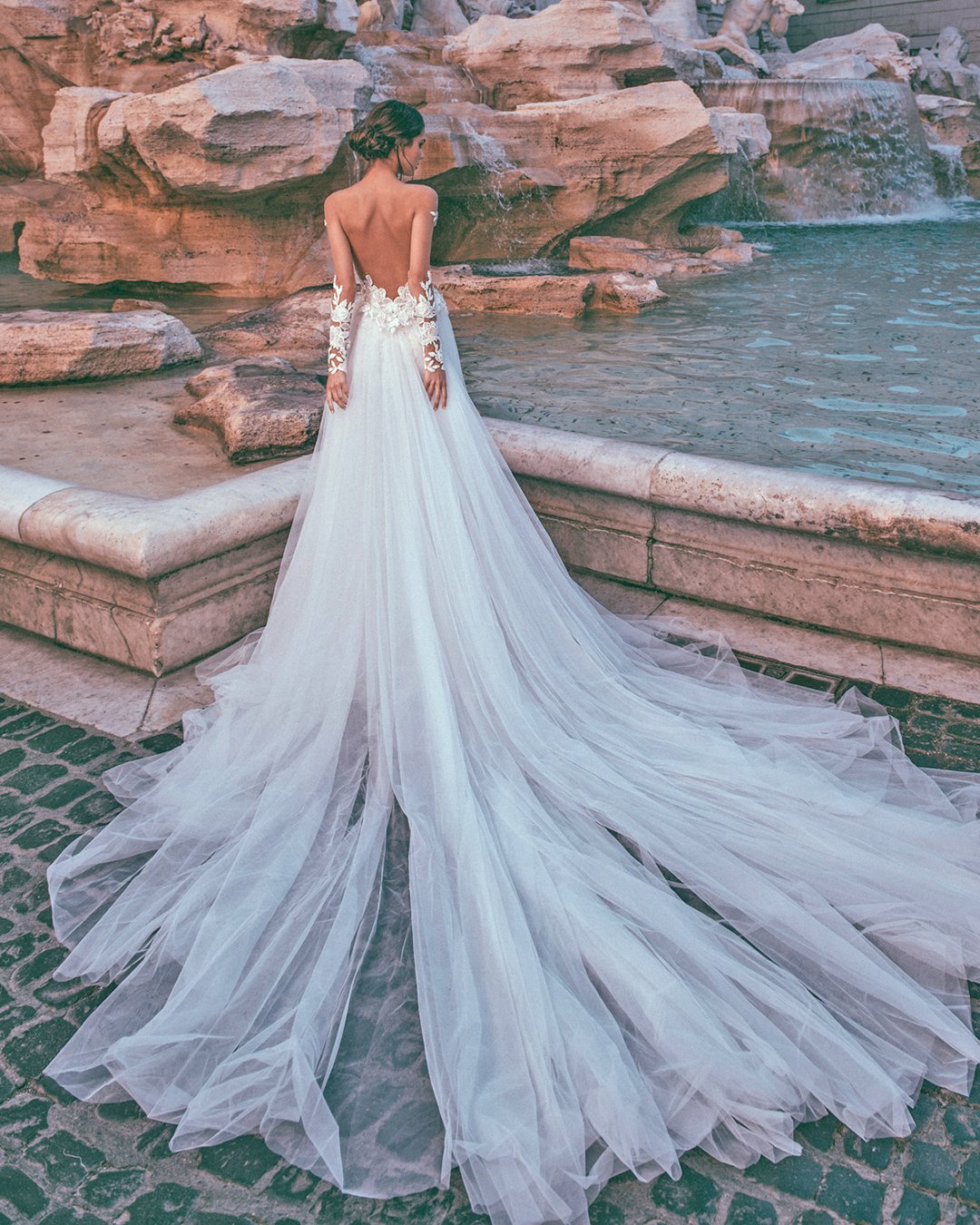 sexy open back wedding dress