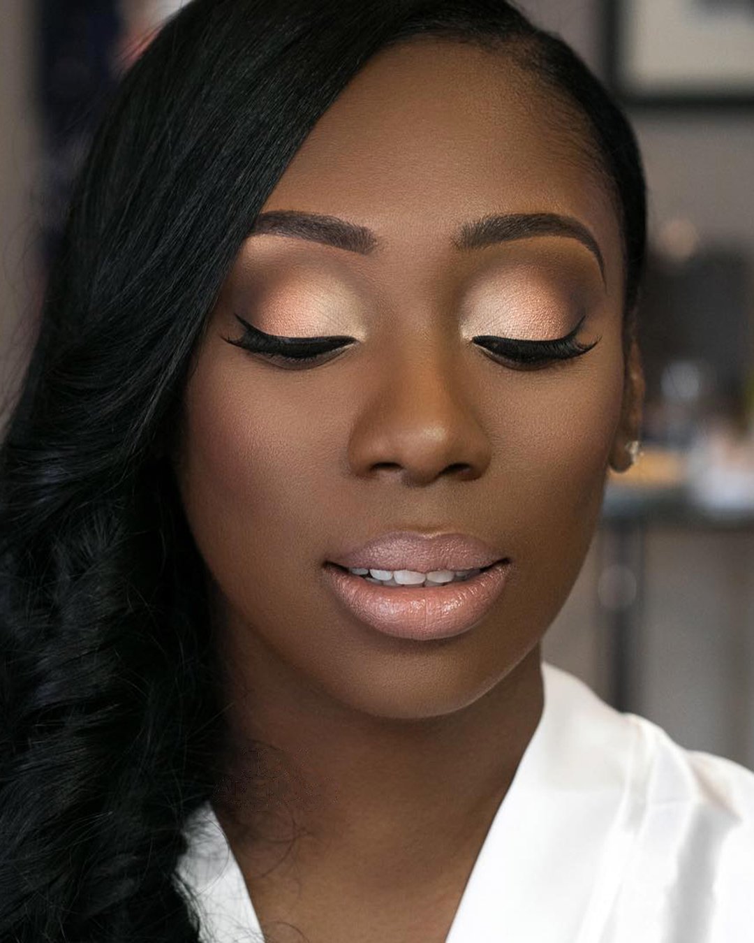 black bride makeup ideas skin gold peach smokey arrows joyadenuga