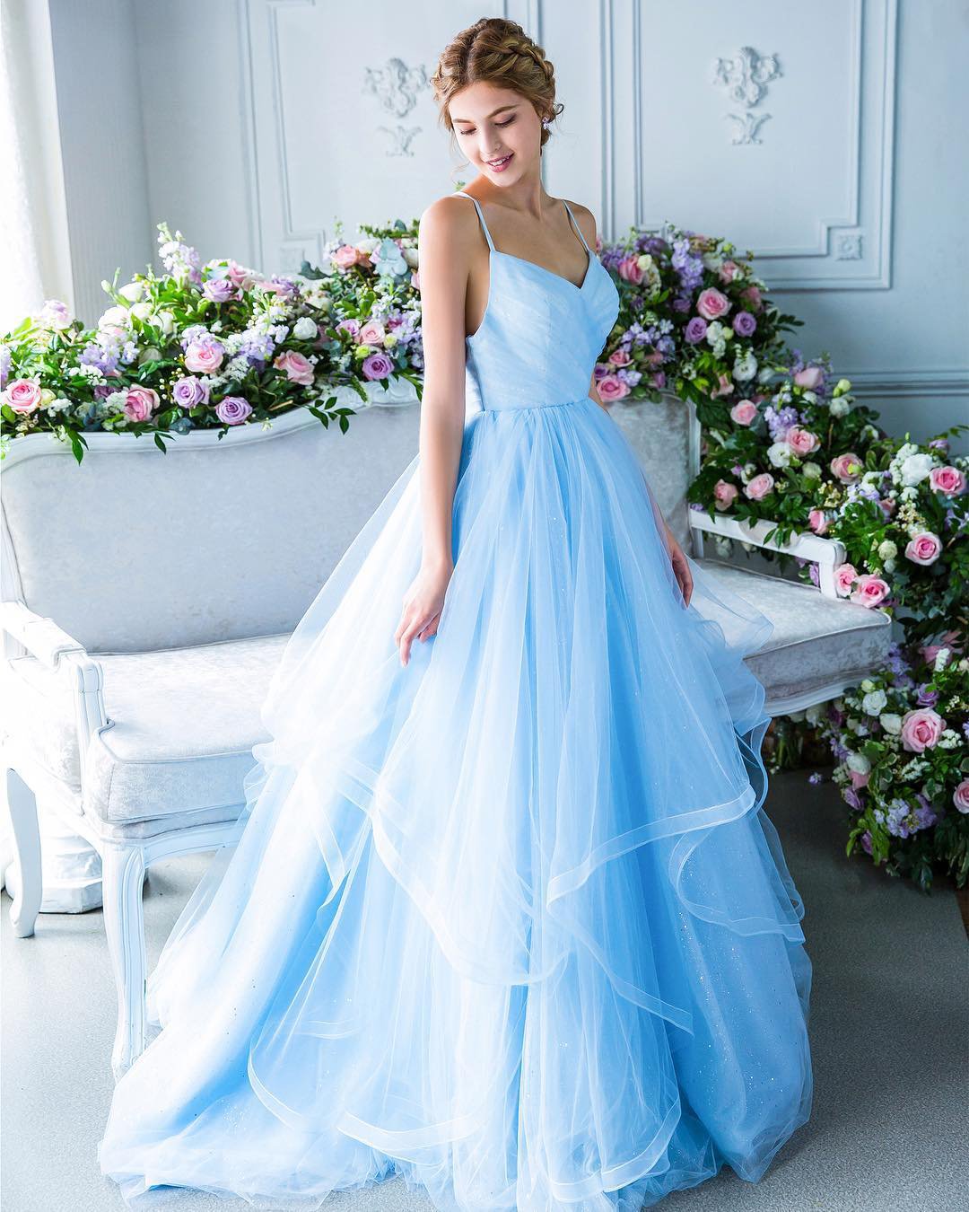 blue wedding dresses simple with spaghetti straps sweetheart neckline digiobridal