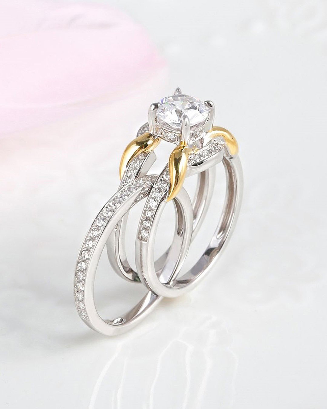 bridal sets diamond ring two tone ring